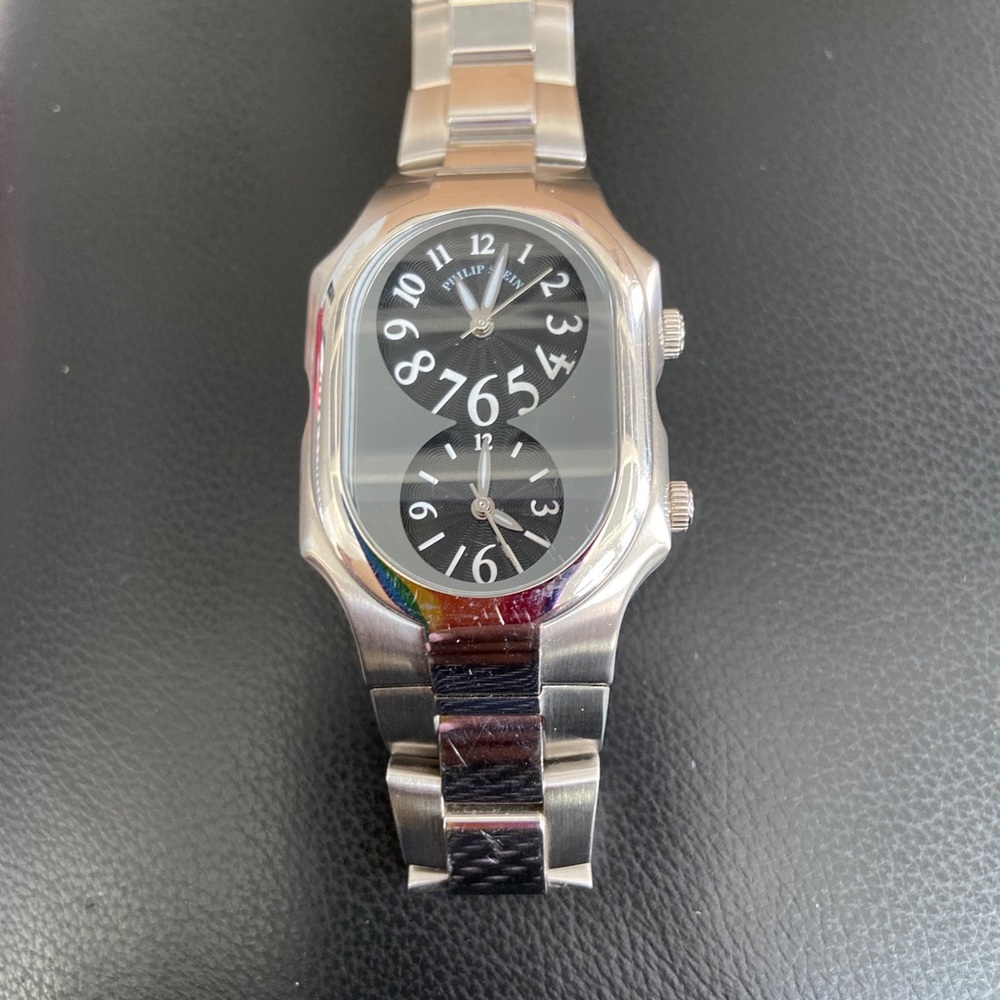 Philip Stein Teslar Dual Time Black Dials Watch